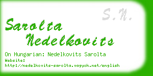 sarolta nedelkovits business card